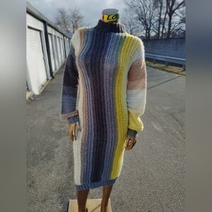 Striped Multicolor Knit Dress